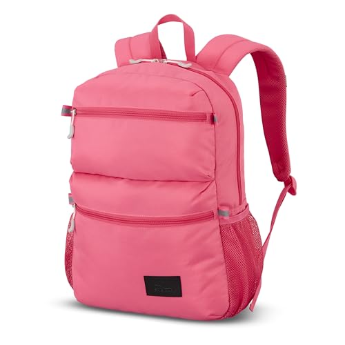High Sierra Everclass Backpack - Travel or Work Laptop Bookbag with 360° Reflectivity, Dual Water Bottle Pockets & Fits Laptops Up To 15.6”, One Size, THRIFT PINK - color: Thrift Pink