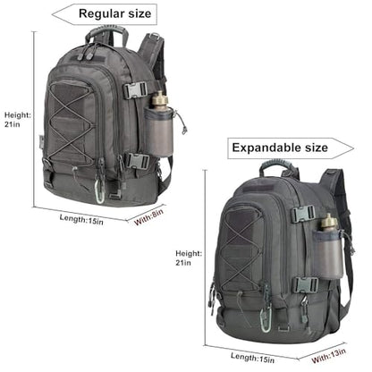 Miramrax Tactical Backpack Military Hiking Daypack - Molle Backpack for Men 3 Day Assault Pack Bug Out Bag for Camping (Grey) - color: Grey