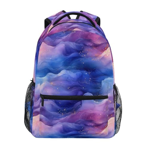 Backpacks for Women Men Fashion Laptop Bookbag with Chest Strap Gift Men & Women Blue Purple - color: Multicolor08