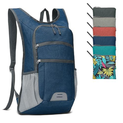 20L Lightweight Hiking Daypack, Foldable Travel Packable Backpack for Men Women for Cycling Camping Outdoor (Dark Blue) - color: Dark Blue