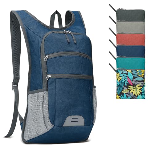 20L Lightweight Hiking Daypack, Foldable Travel Packable Backpack for Men Women for Cycling Camping Outdoor (Dark Blue) - color: Dark Blue