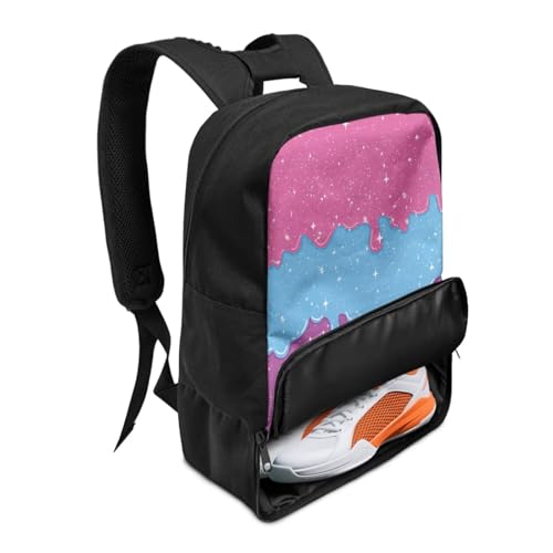 18.5in Basketball Backpack Basketball Bag with Shoe Compartment & Ball Holder, Waterproof Bag for Soccer Volleyball - color: Layered Ice Cream Print