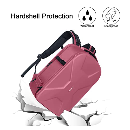 MOSISO Camera Backpack, DSLR/SLR/Mirrorless Photography Camera Bag 15-16 inch Waterproof Hardshell Case with Tripod Holder&Laptop Compartment Compatible with Canon/Nikon/Sony, Dusty Rose - color: Dusty Rose