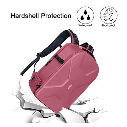 MOSISO Camera Backpack, DSLR/SLR/Mirrorless Photography Camera Bag 15-16 inch Waterproof Hardshell Case with Tripod Holder&Laptop Compartment Compatible with Canon/Nikon/Sony, Dusty Rose - color: Dusty Rose