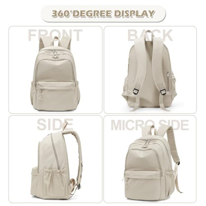 Casual Laptop Backpack for Women Men College Bookbag Waterproof Lightweight School Bag 15.6inch Laptop Daypack Large Capacity School Backpack for Teens Boys Girls (khaki) - color: Khaki