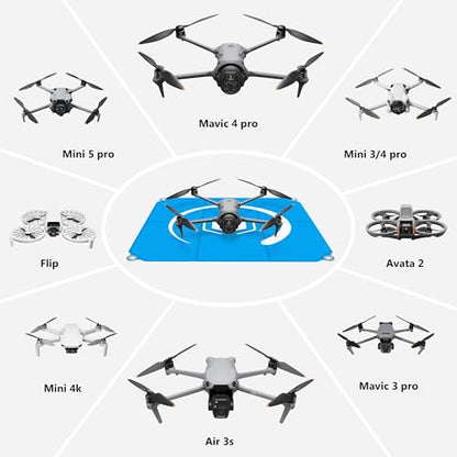 STARTRC PHOTO Drone Landing Pad Foldable 2x3 Fast-Fold, (26in/65cm) Double-Sided Waterproof Launch Pad, Weighted Helipad for DJI Air 3S/Mavic 4 Pro/Avata 2/Mavic 3 Pro/Mini 4k Drone Accessories (Blue-Green) - size: 26in/65cm