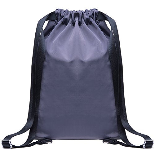 KAUKKO Drawstring Sports Backpack Gym Yoga Bag Shoulder Rucksack for Men and Women 2031-2-Gray,28.8L - color: Nylon230 Grey