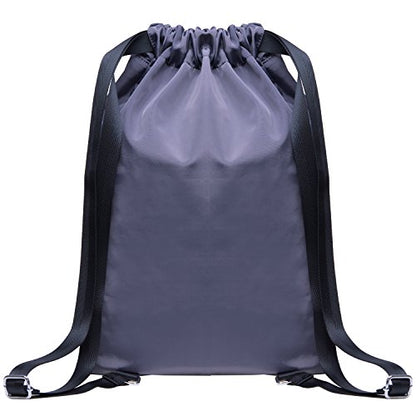 KAUKKO Drawstring Sports Backpack Gym Yoga Bag Shoulder Rucksack for Men and Women 2031-2-Gray,28.8L - color: Nylon230 Grey