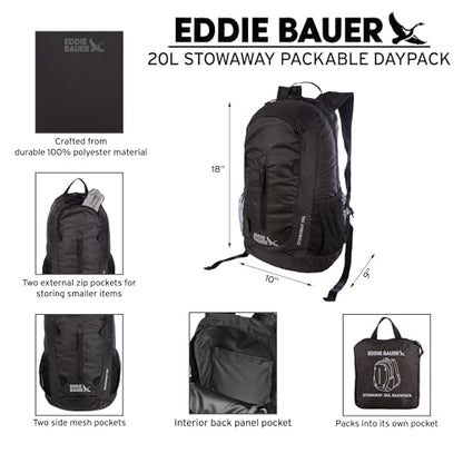Eddie Bauer Stowaway Packable Backpack | Travel | Outdoor | Lightweight | Foldable | Durable | Ripstop Polyester | 20L - Irish Green - color: Irish Green, size: 20L