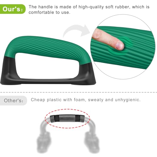 Kipika Push Up Bars, Pushup Stands With Thickened Soft Plastic Handle, Stable and Non-Slip Base, Pushup Handles Perfect for Floor Strength Training - color: E: Black & Green