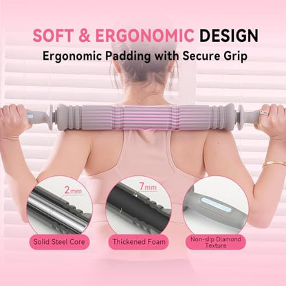 Adjustable Dumbbell Set 13LB/18LB/22LB/35LB, 4-in-1 Soft Shell Weight Set with Connector, Converts to Barbell & Kettlebell, Strength Training Equipment for Home Gym, Ideal for Women & Beginners - color: Pink