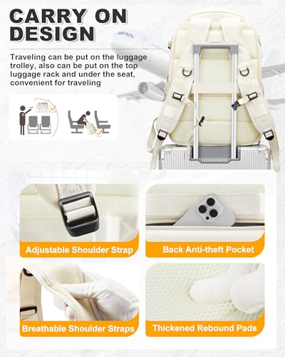 Vacuum Backpack Travel with Pump Carry on Luggage Flight Approved Essentials Personal Item Travel Bag with Vacuum System Waterproof Compression Backpack for Women Men Mochila de Viaje Beige - color: A9-beige