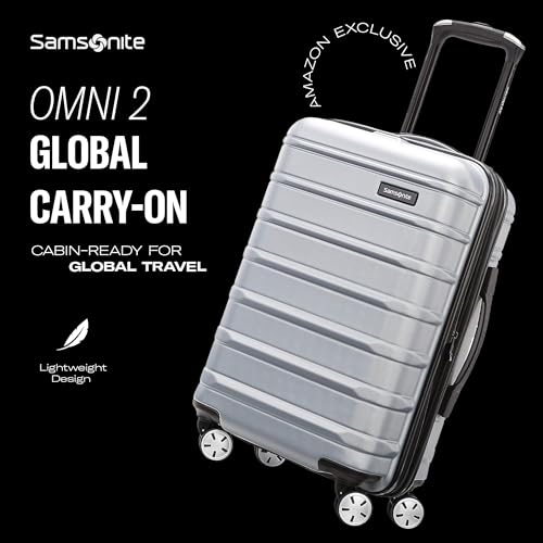 Omni 2 Airline Approved Carry-On Luggage – Stress-Free Size Meets 22x14x9" Requirements – For Fast Trips & Avoiding Baggage Fees – Dual 360° Spinner Wheels, USB Power Hub, Expands 1.5” – Purple - color: Purple, size: Carry-on Spinner
