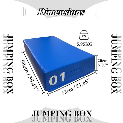 Plyometric Jumping Box Set,4-1 Height-adjustable Soft Foam Stackable Exercise Fitness Gym Plyo Boxes | Premium Stackable Plyo Training Box For Child Home & Commerci(Size:90x55x20cm（35.4x21.6x7.9in）) - size: 90x55x20cm（35.4x21.6x7.9in）