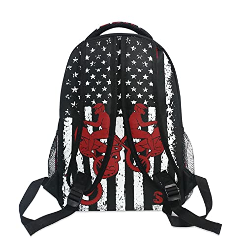 American Flag Motorcycle Backpack Dirt Bike School Bookbag College Shoulder Bag Travel Hiking Camping Daypack for Women Girls Men Boys - color: Motorcycle