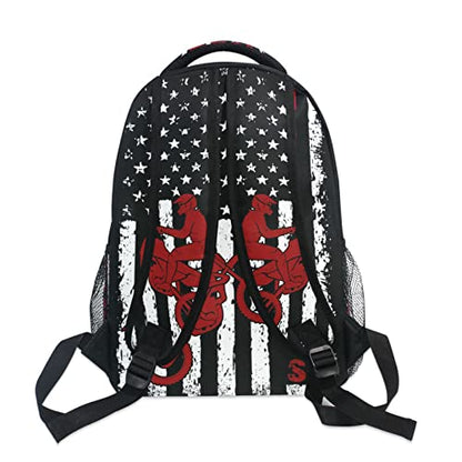 American Flag Motorcycle Backpack Dirt Bike School Bookbag College Shoulder Bag Travel Hiking Camping Daypack for Women Girls Men Boys - color: Motorcycle