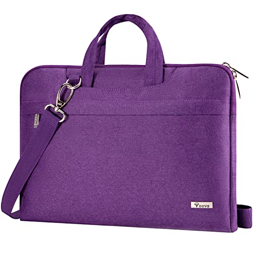 Voova 17 17.3 Inch Laptop Sleeve Case, Slim Women Men Shoulder Hand Bag Compatible with Razer Blade Pro 17, Lenovo Dell Asus Acer HP Notebook Messenger Briefcase with Strap, Waterproof, Purple - color: Purple, size: 17-17.3 In