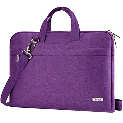 Voova 17 17.3 Inch Laptop Sleeve Case, Slim Women Men Shoulder Hand Bag Compatible with Razer Blade Pro 17, Lenovo Dell Asus Acer HP Notebook Messenger Briefcase with Strap, Waterproof, Purple - color: Purple, size: 17-17.3 In