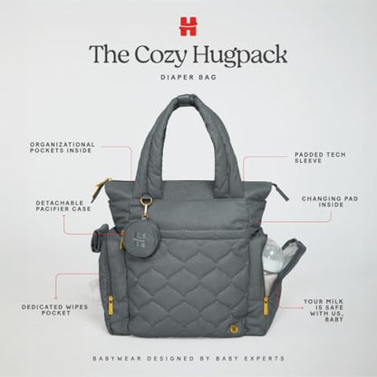 HUGGIES unisex-adult Cozy Hugpack Tote Diaper Bag - color: Quiet Smoke Quilted