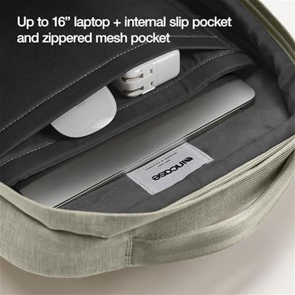 Incase Crosstown Backpack – 20L Everyday Laptop Backpack for Work, Travel – 16" Faux Fur MacBook Sleeve, External Front Pocket, Water Bottle Pockets, Travel Pass Through - Limestone - color: Limestone