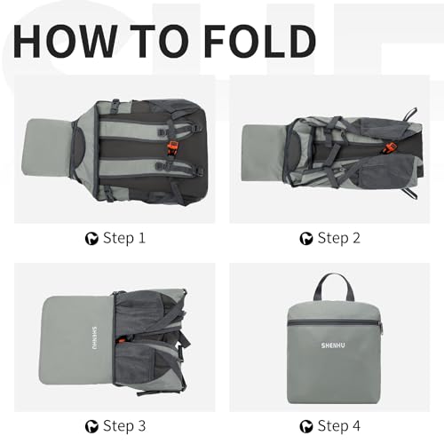40L Hiking Backpack Lightweight Daypack Waterproof Travel Camping Backpack for Men Women Sport Packable - color: A3-gray