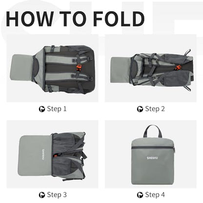 40L Hiking Backpack Lightweight Daypack Waterproof Travel Camping Backpack for Men Women Sport Packable - color: A3-gray