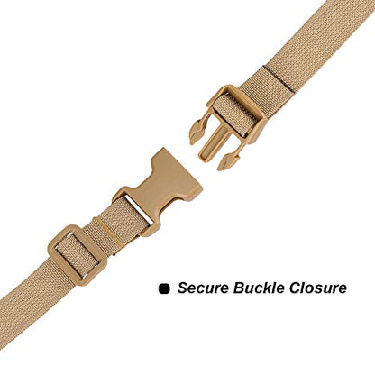 MAGARROW 78" x 1" Strap Buckle Packing Straps Adjustable 1-Inch Belt - color: Khaki 6.5 feet Long (4-PCS)