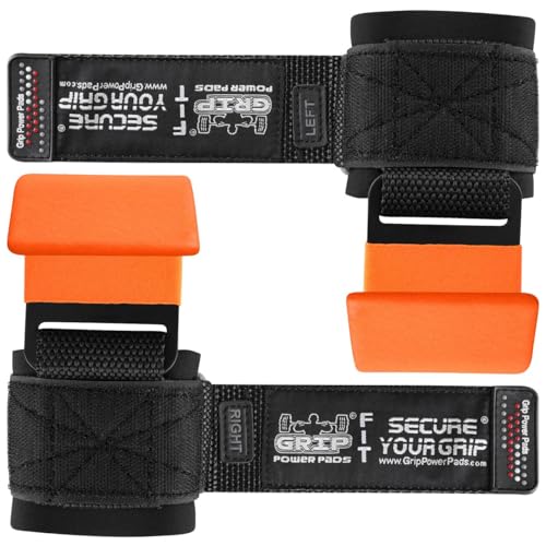 Weight Lifting Rod Hooks Heavy Duty Wrist Wraps Power Weight Lifting Training Gym Grips Straps Set of 2 - color: Orange, size: WOMEN-Wrist Size Small/Medium