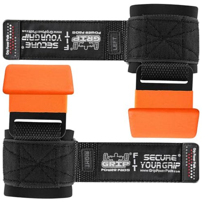 Weight Lifting Rod Hooks Heavy Duty Wrist Wraps Power Weight Lifting Training Gym Grips Straps Set of 2 - color: Orange, size: WOMEN-Wrist Size Small/Medium