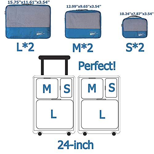 Packing Cubes Set Travel Luggage Organizers Suitcase Lightweight Accessories (Sky Blue) - color: Sky Blue
