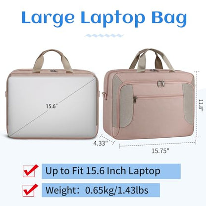 Laptop Bag 15.6 Inch Work Briefcase Laptop Case Computer Messenger Bag - color: Pink, size: 15.6 inch