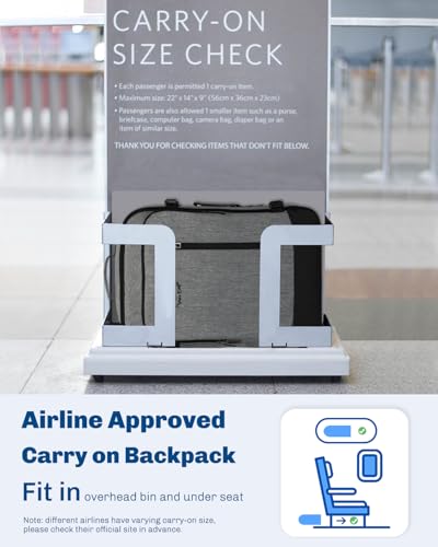 Hynes Eagle 38L Flight Approved Backpack Carry On Travel Bag for Men Women - color: Black Grey-n