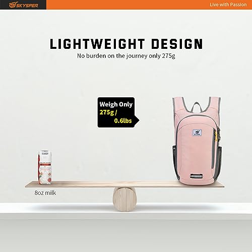 SKYSPER Small Daypack 10L Hiking Backpack Packable Lightweight Travel Day Pack for Women Men - color: Rosy, size: 10l