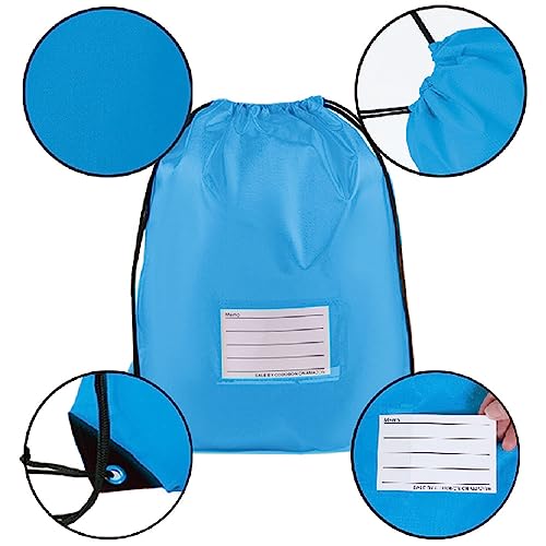 CODOBON 50 Pack Drawstring Bags,Bulk Draw String Backpack, DIY Gym Sports Cinch Bag Sackpack for Women Men, Sky Blue - color: Sky Blue