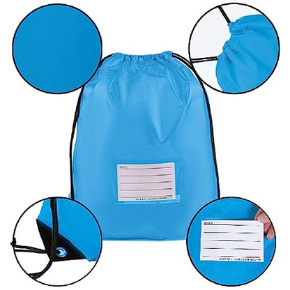 20 Pcs Drawstring Bags,Bulk Draw String Backpack, DIY Gym Sports Cinch Bag Sackpack for Women Men, Sky Blue - color: Sky Blue