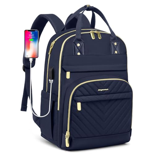 Laptop Backpack for Women Work Bag - 15.6 inch Travel Backpack Purse with USB Charger College Bookbag Waterproof Cute Casual Daypack Fashion Business Computer Backpacks for Teacher Nurse Dark Blue - color: 73-dark Blue, size: 15.6 Inch