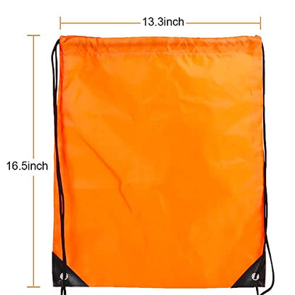 Bulk Drawstring Bags, Polyester Draw String Bags, Gym Sports Cinch Bag Drawstring Backpack for Women Men - color: Orange
