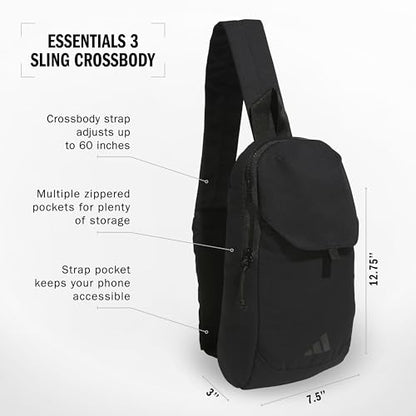 adidas Essentials 3 Crossbody – Sling Bag with Phone Pocket - color: Black