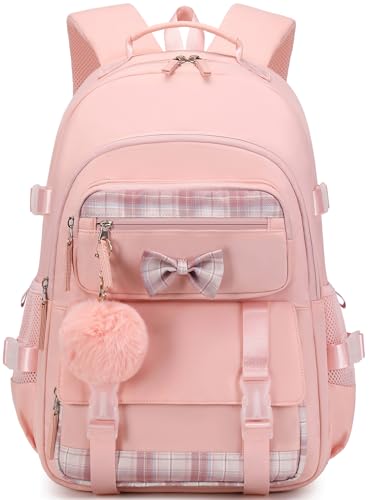 Hey Yoo Cute School Backpack for Girls Backpack for School Bag Bookbag Teen Girl Backpacks for Girls Teens (Pink) - color: Pink