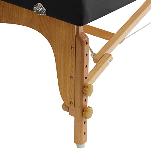 Saloniture Portable Physical Therapy Massage Table - Low to Ground Stretching Treatment Mat Platform - Black - color: Black