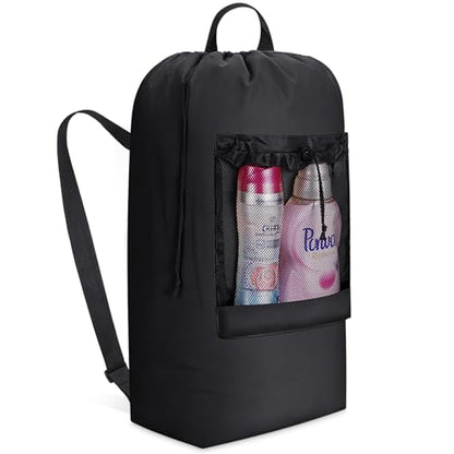 Lifewit Laundry Bag Backpack Travel, 90L, Black - color: Black, size: 90L