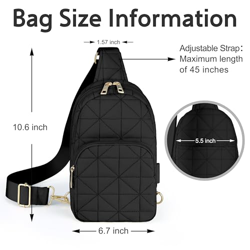 REVOTRA Crossbody Bags for Women Sling Bags Fanny Pack Chest Bag Travel Purse Anti Theft Mother's Day Birthday Gifts for Women Mom Sister Wife Black - color: Black Small Crossbody