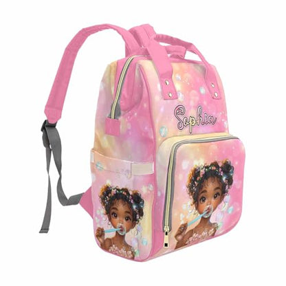 Newcos Personalized Diaper Bag Backpack with Name, Custom Mommy Diaper Bags for New Mom Baby, Customized Waterproof Nursing Bags with Water Bottle Tote Bag for Wife Women Men Newborn Travel Pink - color: Patten 02