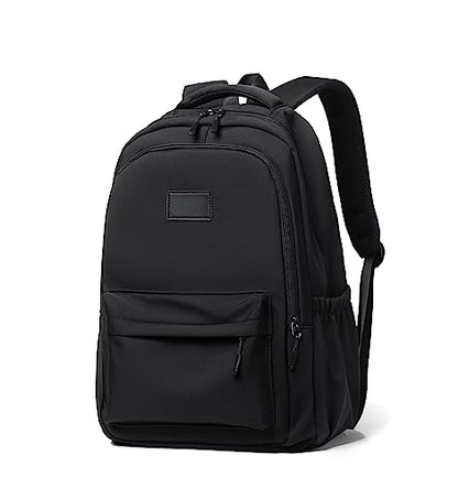 Water-Resistant Casual Backpack - Lightweight Travel Daypack with Laptop Compartment & Multi-Pocket Design (Black) - color: Black