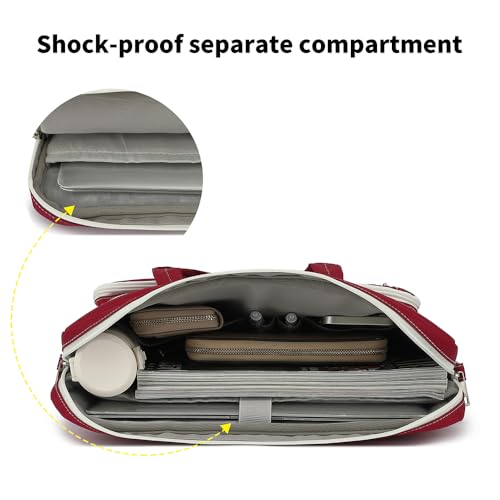 15-15.6 inch Laptop Shoulder Bag, for MacBook Pro 16, Hp Lenovo Dell 14 inch Waterproof Messenger Bag Case Sleeve (Wine red) - color: Wine Red