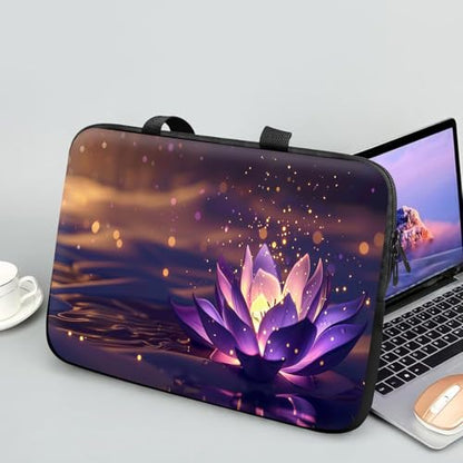 14 15 15.4 15.6 inch Laptop Handle Bag Computer Bag, Pouch Holder Notebook Sleeve Cover Soft Case Compatible for Dell,Lenovo,Toshiba HP, Asus Notebook-Luminous Lotus - color: Luminous Lotus