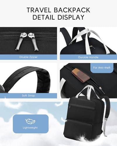 Lightweight Personal Item Bag 17x10x9 Ultralight 0.5lb Foldable Travel Backpack for Women Men College Casual Daypack - color: Beige