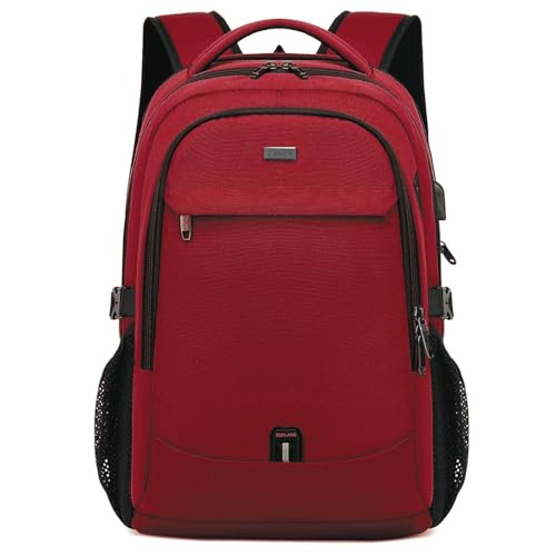 DUSLANG 17 Inch Laptop Backpack for Travel Water Resistant College Backpack for Women Laptop Bag with USB Charging Port,Red A - color: Red-a, size: 17 Inch