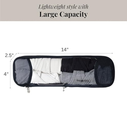 Baggallini Long Compression Cube - Lightweight Compression Packing Cube for Travel - color: French Navy