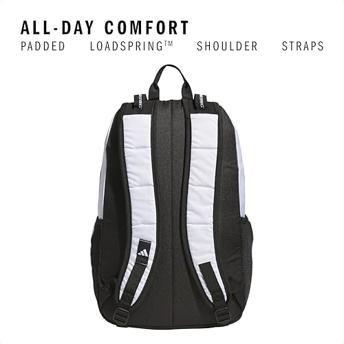 adidas Excel 7 School Backpack for Laptop, Gym and Travel, 34L, Twill White/Black/7.5, OSFA - color: Twill White/Black/7.5, size: One Size